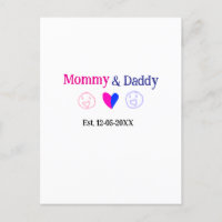 Maman & Papa nouveaux parents ajouter nom date coe