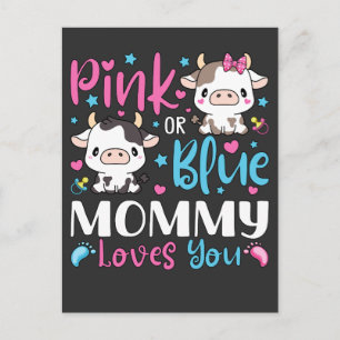 Carte Postale Maman Rose Ou Bleue Aime Vous Cadeaux Vache Bébé