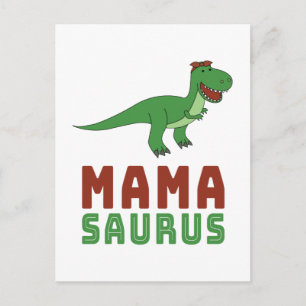 Carte Postale Maman Saurien Dinosaure Tyrannosaure Rex Fête des 