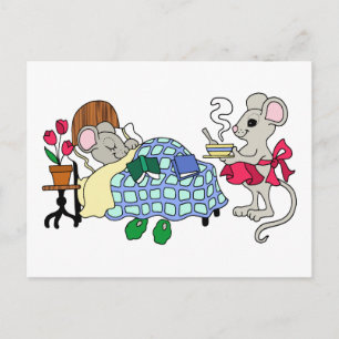 Carte Postale Maman Souris pour enfant malade