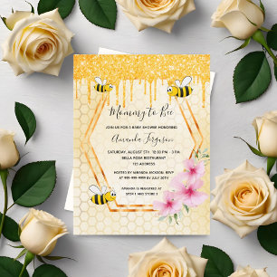 Carte Postale Maman to bee parties scintillant goutte l'invitati