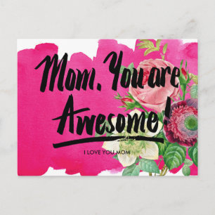 Carte Postale Maman, Tu Es Une Merveilleuse Calligraphie Vintage