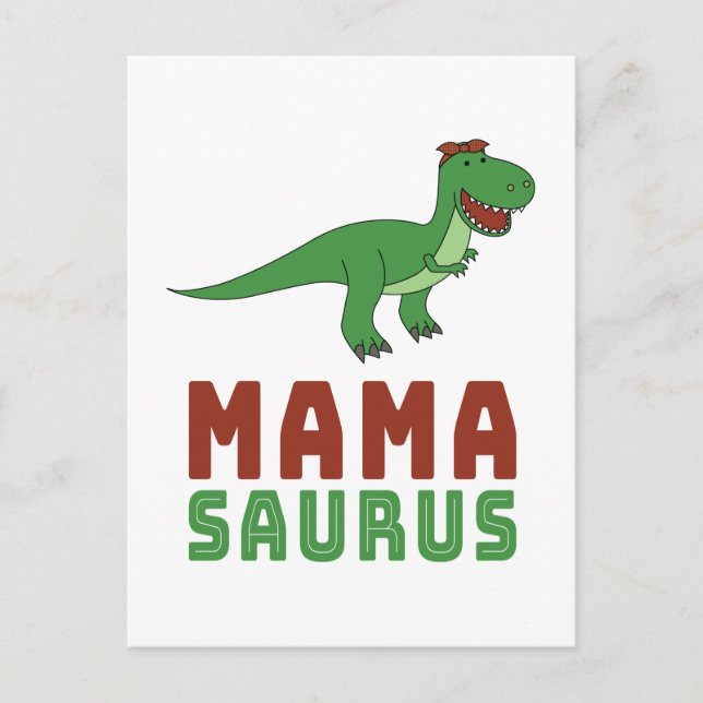 Carte Postale Mamasaurus Dinosaur Tyrannosaurus Rex Fête des mèr (Devant)