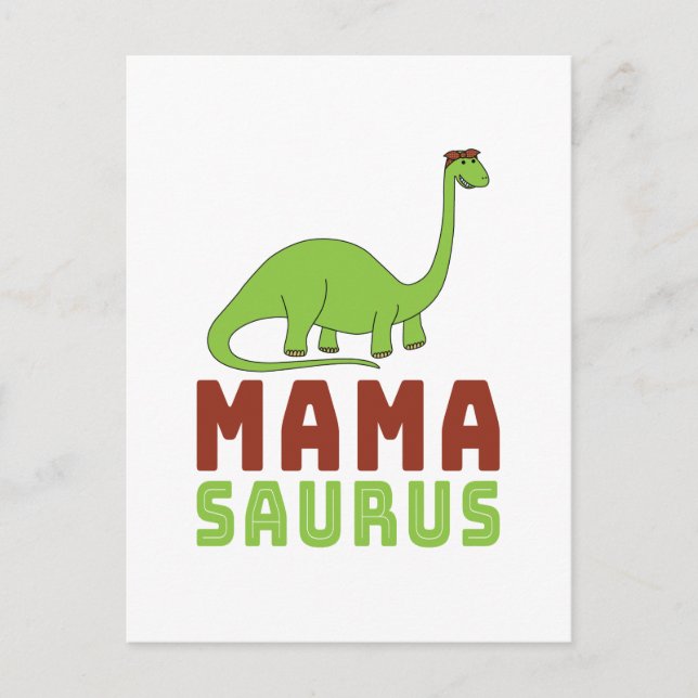 Carte Postale Mamasaurus Dinosaure Brontosaure Fête des Mères (Devant)