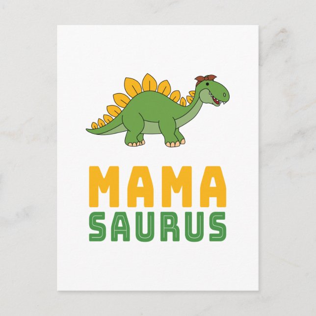 Carte Postale Mamasaurus Dinosaure Stégosaure Fête des Mères (Devant)