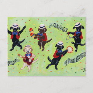 Carte Postale Mambo Labrador Musicians Peinture