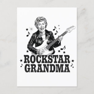 Carte Postale Mamie Rockstar – Conception Musicale Amusante et R