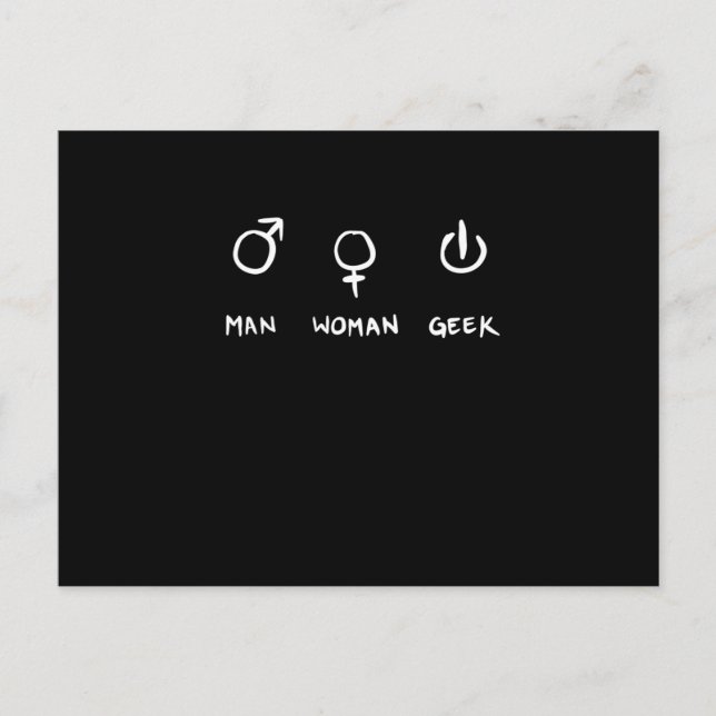Carte Postale Man Woman Geek (Devant)