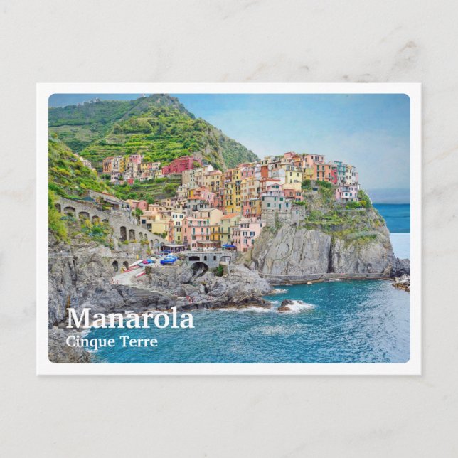 Carte Postale MANAROLA - Cinque Terre - Ligurie - panorama - (Devant)