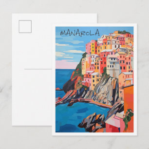 Carte Postale Manarola Ligurie Italie Voyage