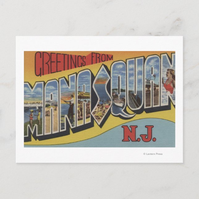 Carte Postale Manasquan, New Jersey - Scènes de grandes lettres (Devant)