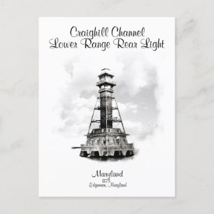 Carte Postale Manche Craighill Basse Porte Arrière Lumière Md