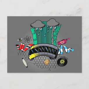 Carte Postale Manchester et Grand Manchester avec abeilles et tr