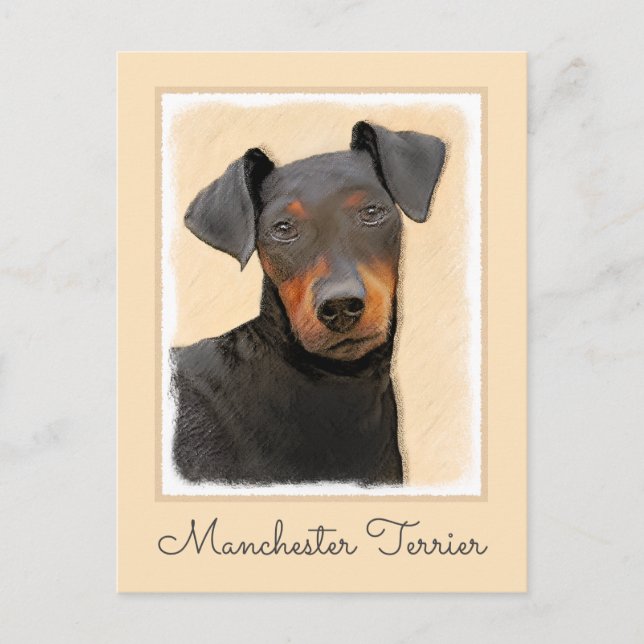 Carte Postale Manchester Terrier Peinture Art animal original (Devant)