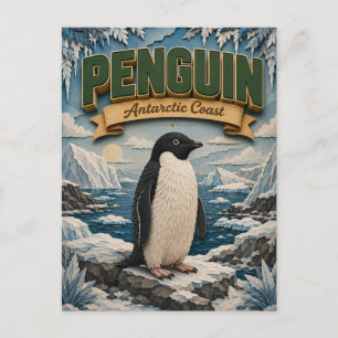 Carte Postale Manchot côte antarctique POPCUT