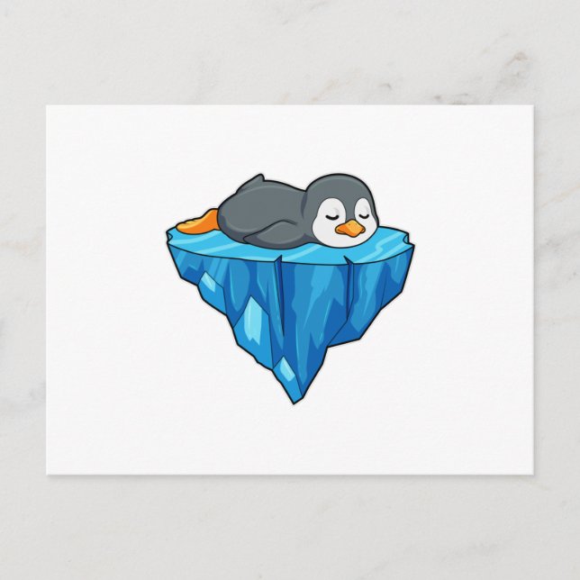 Carte Postale Manchot sur banquise (Devant)