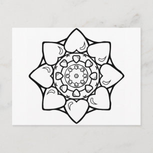 Carte Postale Mandala 36 coeurs