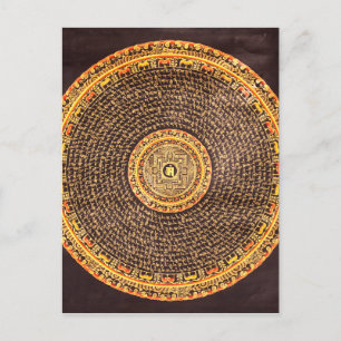 Carte Postale Mandala Art tibétain (or et noir)