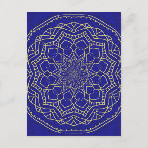 Carte Postale Mandala bleu