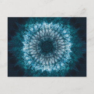 Carte Postale Mandala bleu indigo