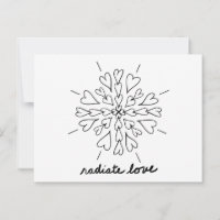 Mandala cœur amour noir blanc rayonner