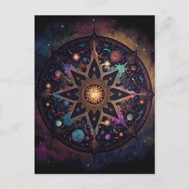 Carte postale Mandala Cosmic Visionary Art (Devant)