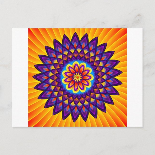 Carte Postale Mandala Dahlia (Devant)