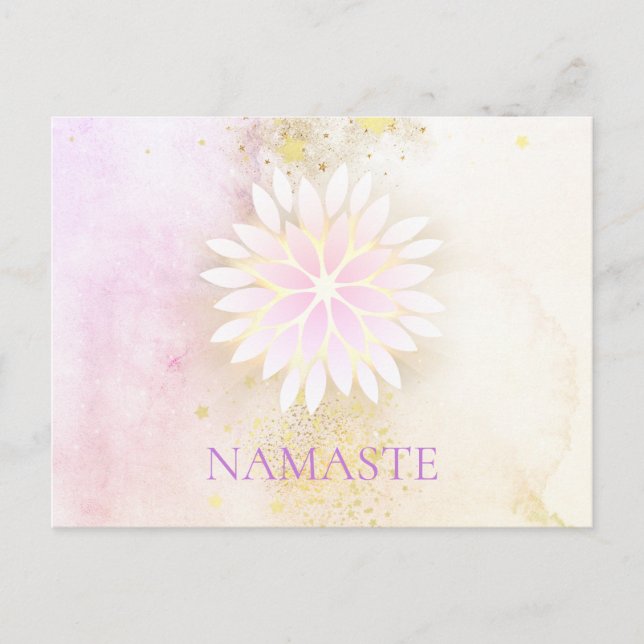 Carte Postale *~* Mandala Dahlia Pastel Lavender Peach AP2 (Devant)