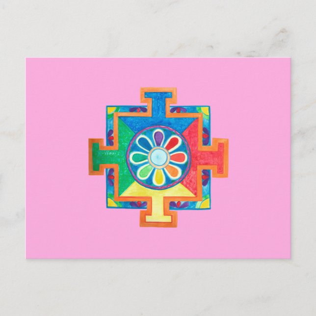Carte Postale Mandala de l'aquarelle de création (Devant)