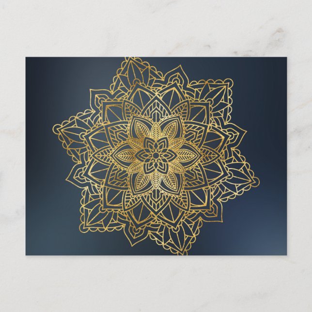 Carte Postale Mandala d'or (Devant)