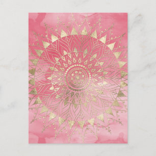 Carte Postale Mandala d'or moderne