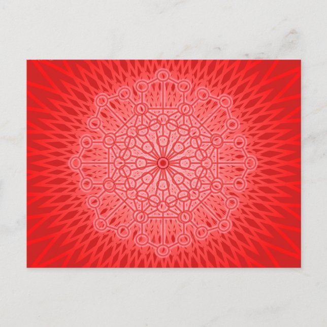 Carte Postale Mandala du Chakra Rouge Géométrie Sacrée (Devant)