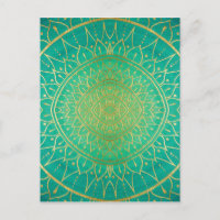 Mandala Emeral Vert or couleur