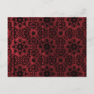Carte Postale Mandala gothique grungy rouge et noir