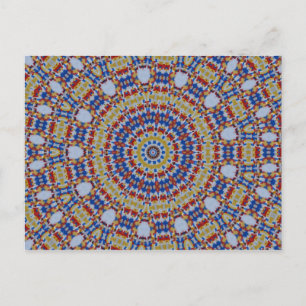 Carte Postale Mandala jaune bleu
