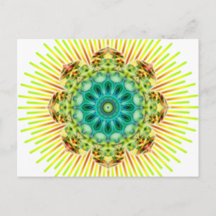 Carte Postale Mandala jaune vert faites votre propre arrière -