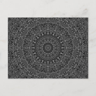 Carte Postale Mandala Jungle gris foncé