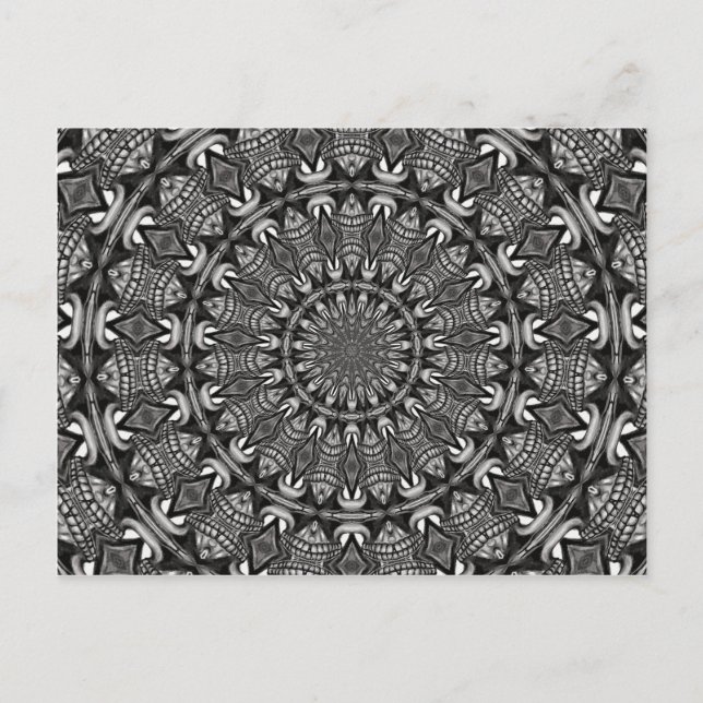 Carte Postale Mandala monochrome (Devant)