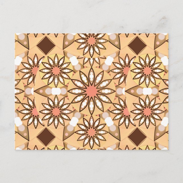 Carte Postale Mandala motif, bronzage caramel, chocolat (Devant)