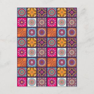 Carte Postale Mandala motif marocain coloré
