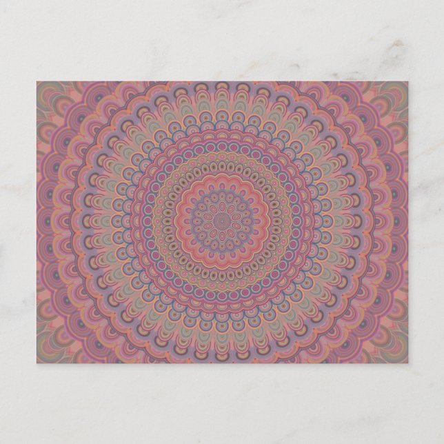 Carte Postale Mandala ovale Boho (Devant)