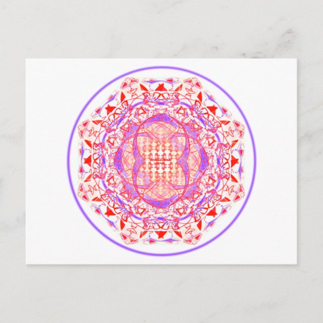 Carte Postale Mandala_rouge_violet (Devant)