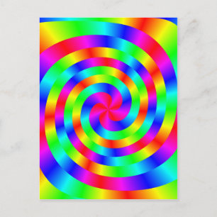 Carte Postale mandala spirale colorée