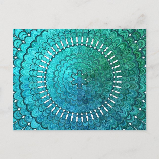 Carte Postale Mandala Turquoise (Devant)