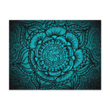 Carte postale Mandala turquoise