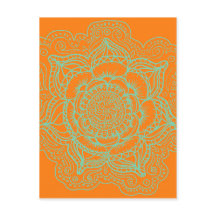 Mandala vert orange