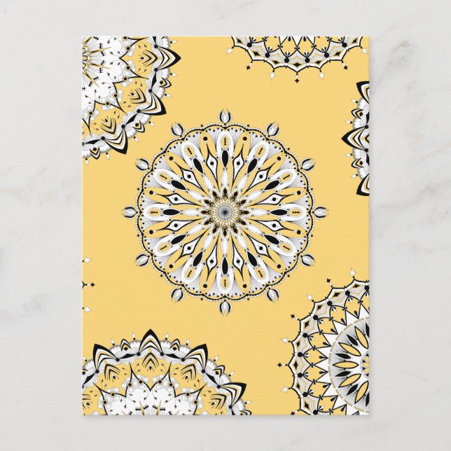 Carte postale Mandalas 2 Jaunes (Devant)