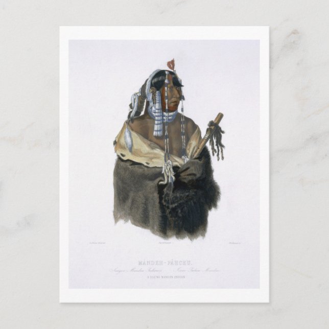 Carte Postale Mandeh-Pahchu, un jeune indien mandan, assiette 24 (Devant)