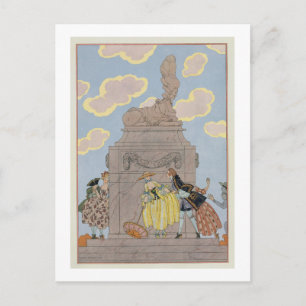 Carte Postale Mandoline, illustration de 'Fetes Galantes' par Pa