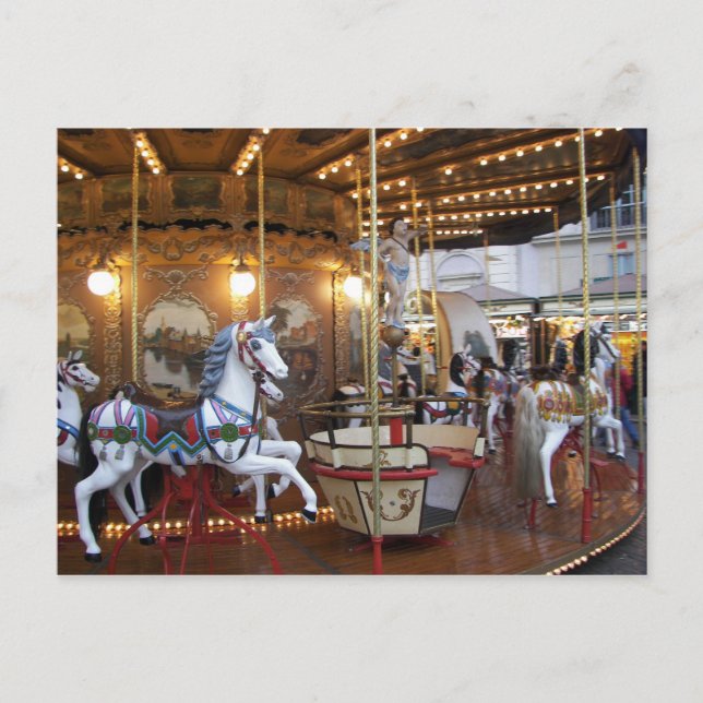 Carte Postale Manège de foire vintage (Devant)